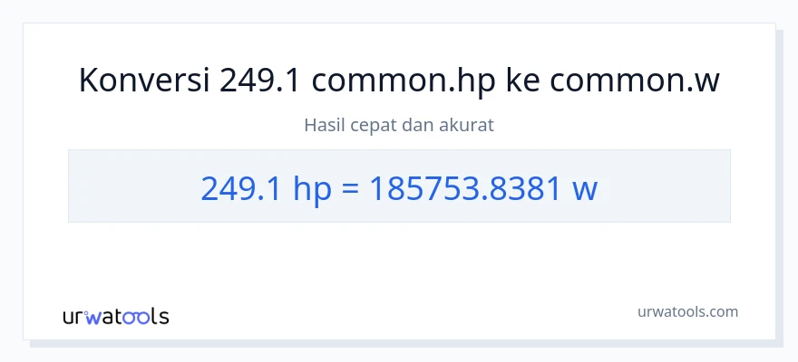 Konversi 249.1 daya kuda ke watt