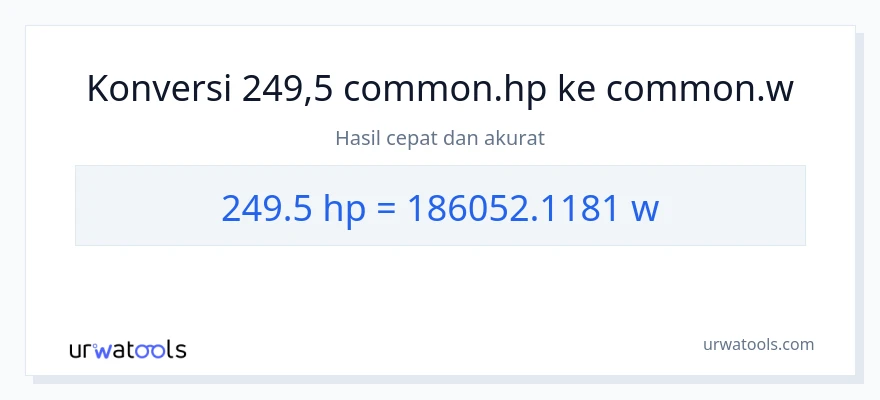 Konversi 249.5 daya kuda ke watt
