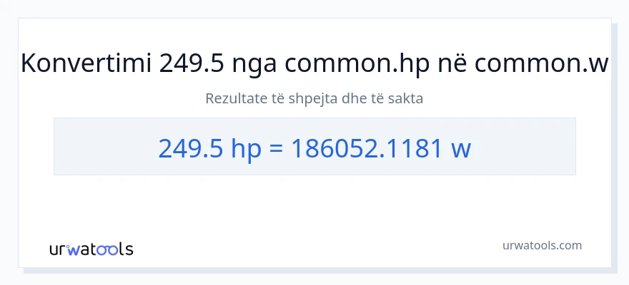 Konvertimi 249.5 kuajfuqi në vat