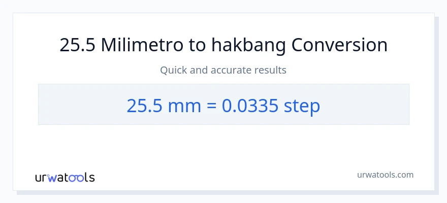 25.5 milimetro patungong mga hakbang na conversion
