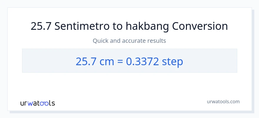 25.7 Mga Sentimetro patungong mga hakbang na conversion