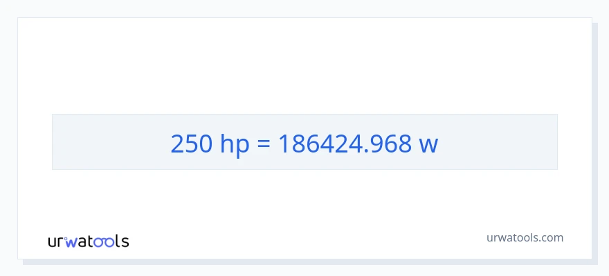 تبدیل 250 اسب بخار به وات