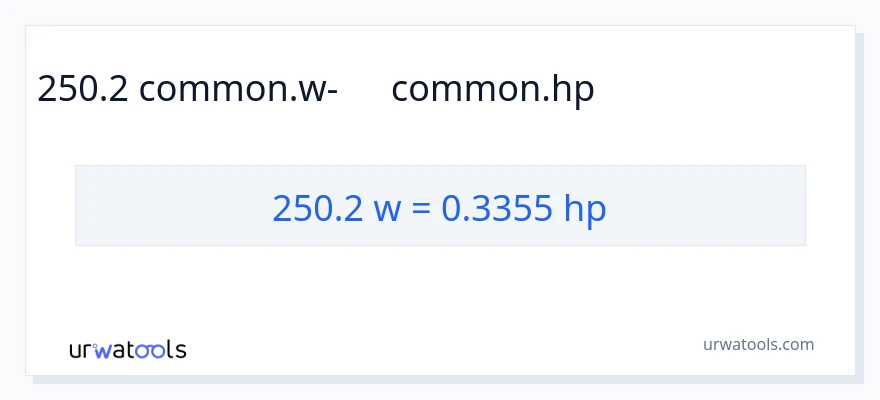 250.2 վատտ-ից ձիաուժ փոխակերպում