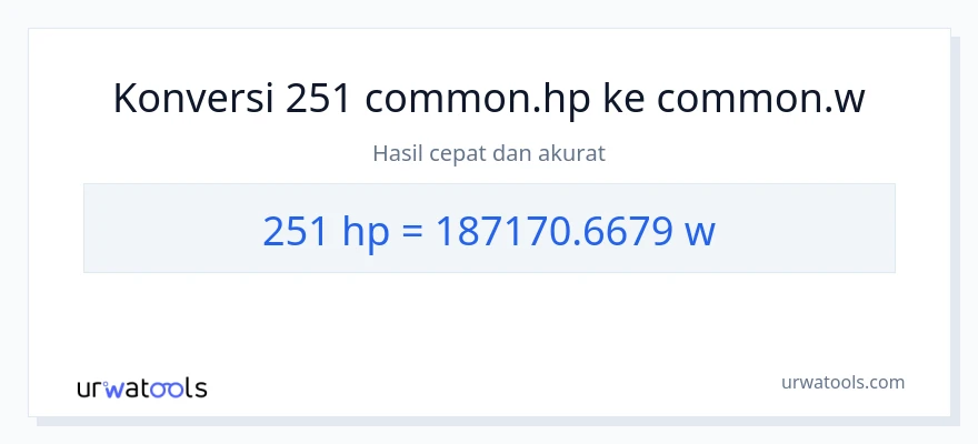 Konversi 251 daya kuda ke watt
