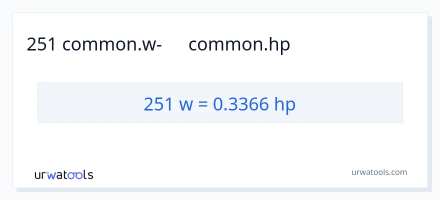 251 վատտ-ից ձիաուժ փոխակերպում