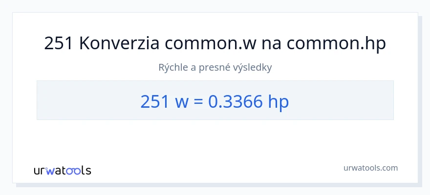 Konverzia z watty na konská sila: 251