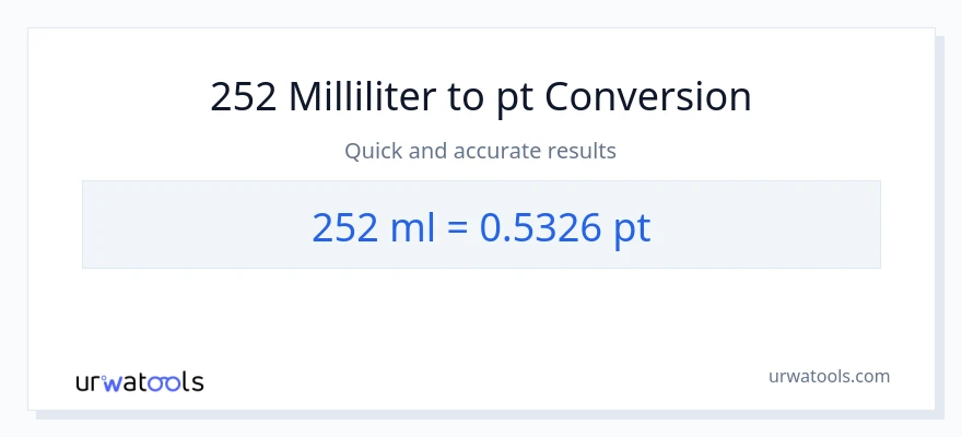 252 milliliter naar Pints conversie