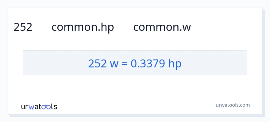 تبدیل 252 وات به اسب بخار