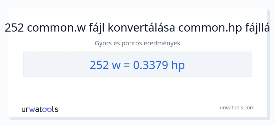 252 watt - lóerő konverzió