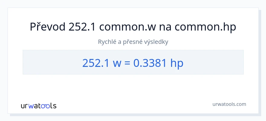 Konverze z watty na koňská síla: 252.1