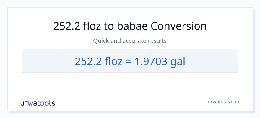 252.2 mga onsa ng likido patungong Mga galon na conversion