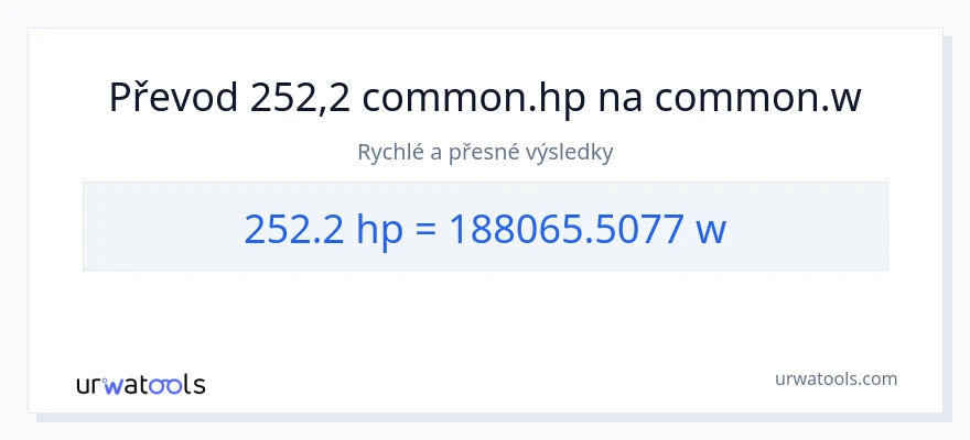 Konverze z koňská síla na watty: 252.2