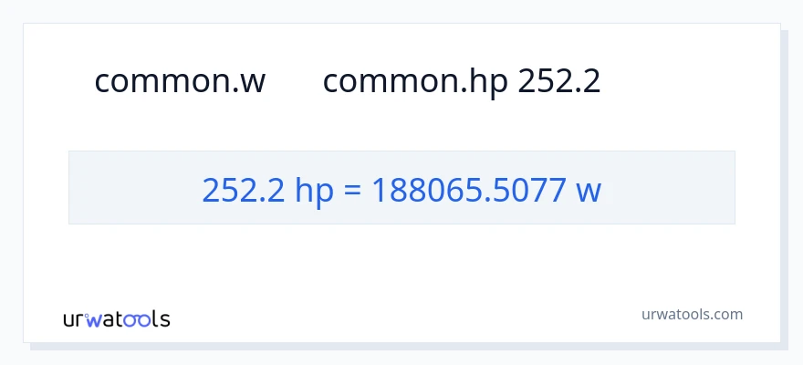 تبدیل 252.2 اسب بخار به وات