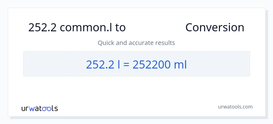 تبدیل 252.2 Liters به میلی‌لیتر