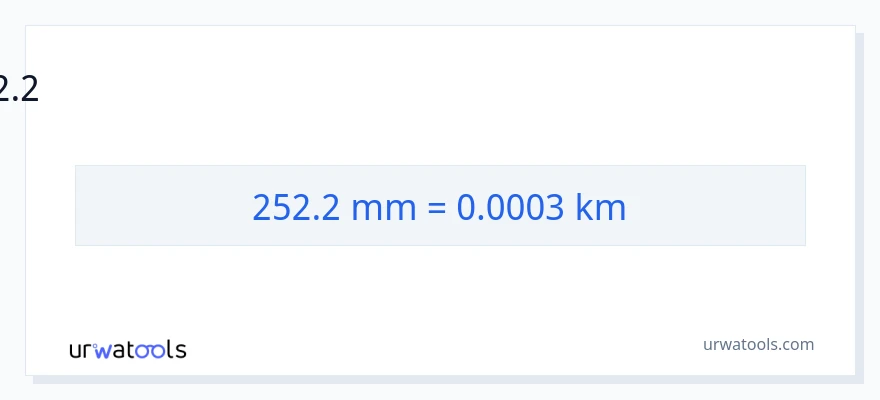 252.2 மில்லிமீட்டர்கள் இலிருந்து கிலோமீட்டர்கள் வரை மாற்றம்