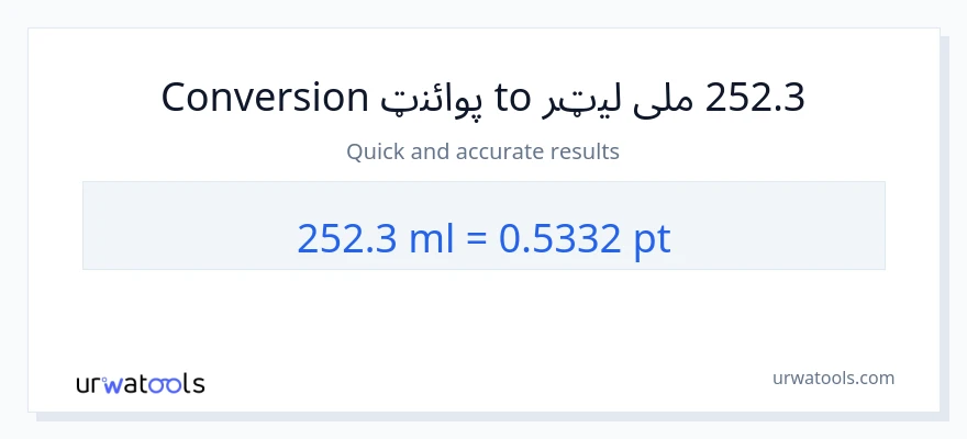 252.3 ملی لیټرونه ته Pints بدلون