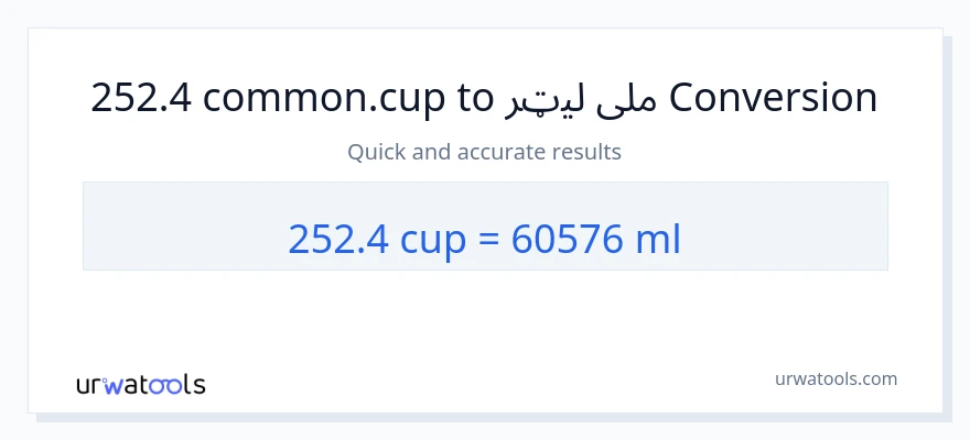 252.4 پيالې ته ملی لیټرونه بدلون