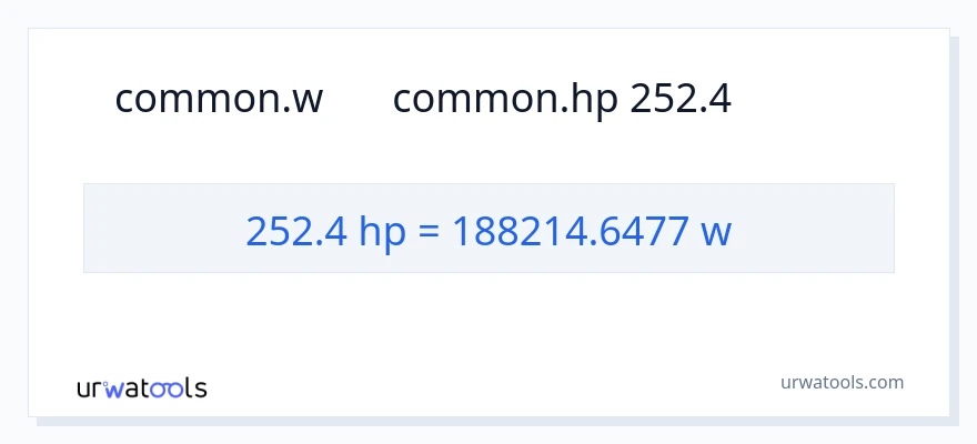 تبدیل 252.4 اسب بخار به وات