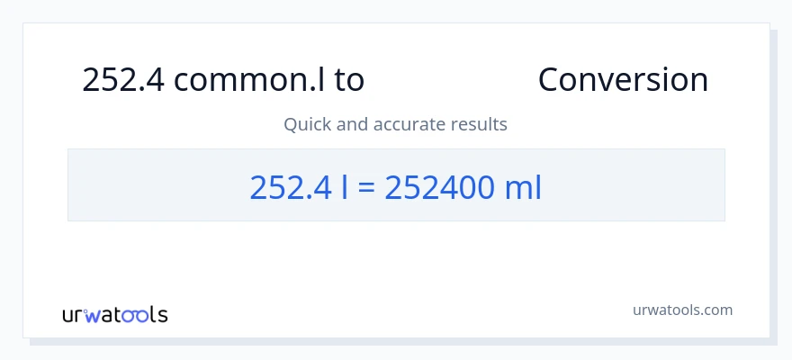 تبدیل 252.4 Liters به میلی‌لیتر