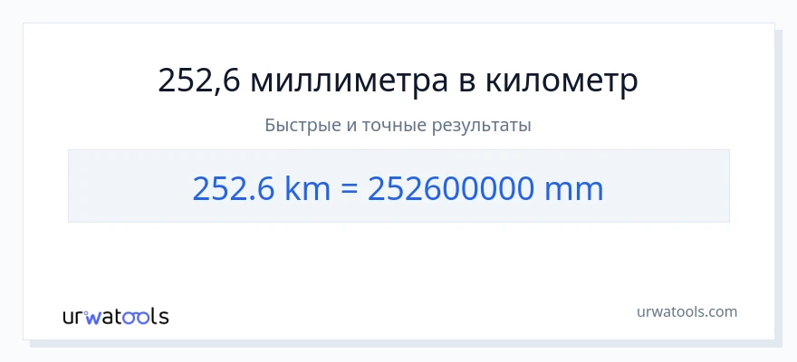 252.6 километры в миллиметры преобразование