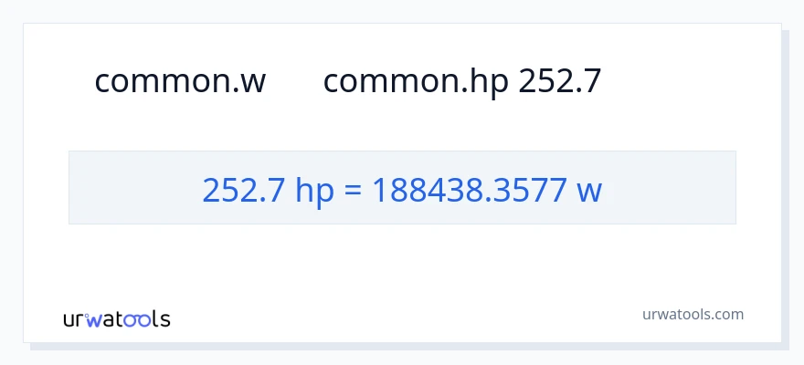 تبدیل 252.7 اسب بخار به وات