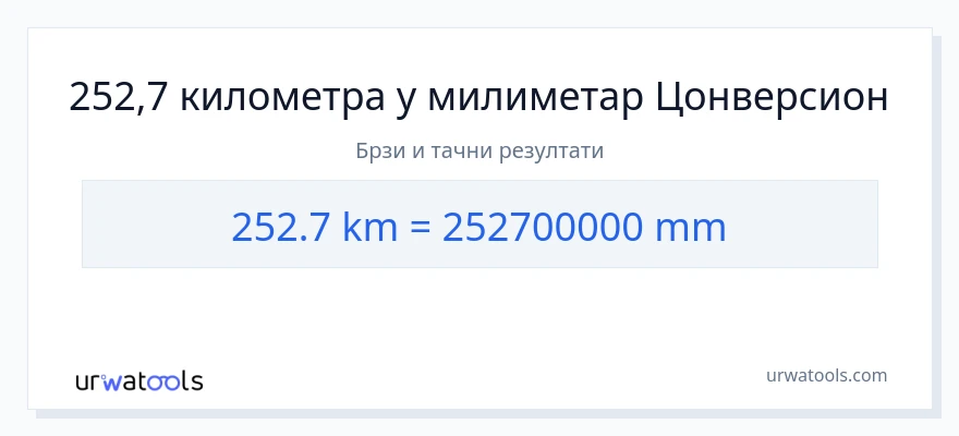 Конверзија од километри до милиметри: 1}