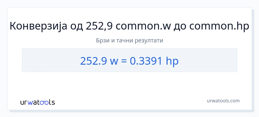 Конверзија од вати до коњске снаге: 1}