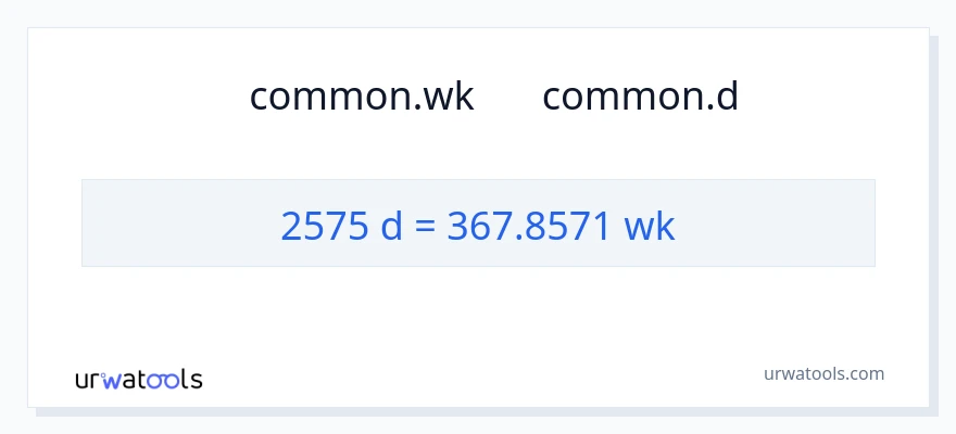 تبدیل 2575 روزها به هفته‌ها