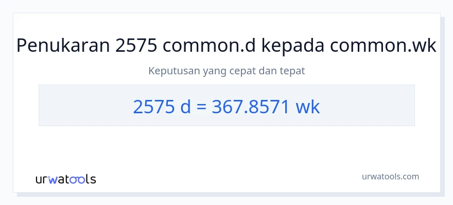 2575 Days to Weeks conversion