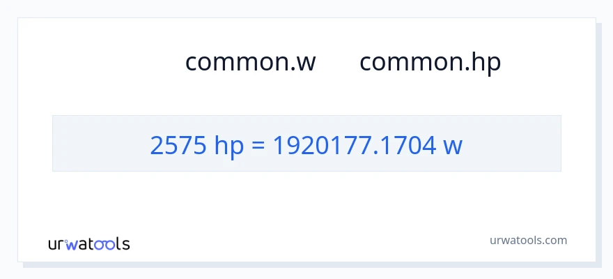 تبدیل 2575 اسب بخار به وات