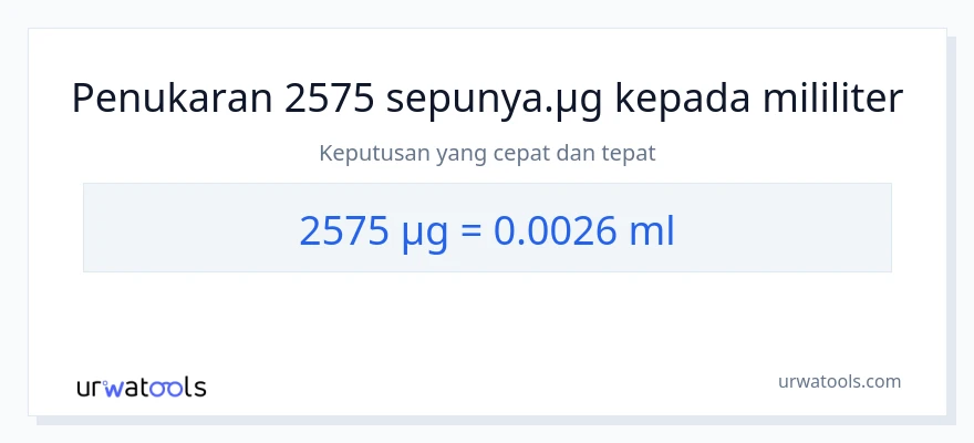 2575 micrograms to milliliters conversion