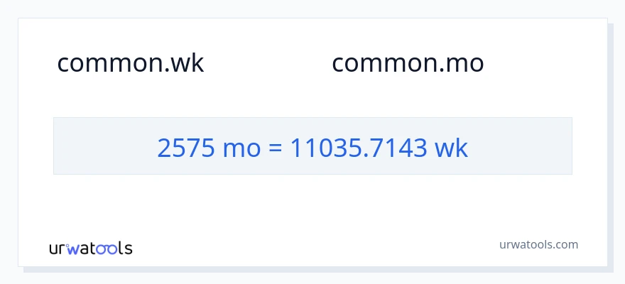 تبدیل 2575 ماه‌ها به هفته‌ها