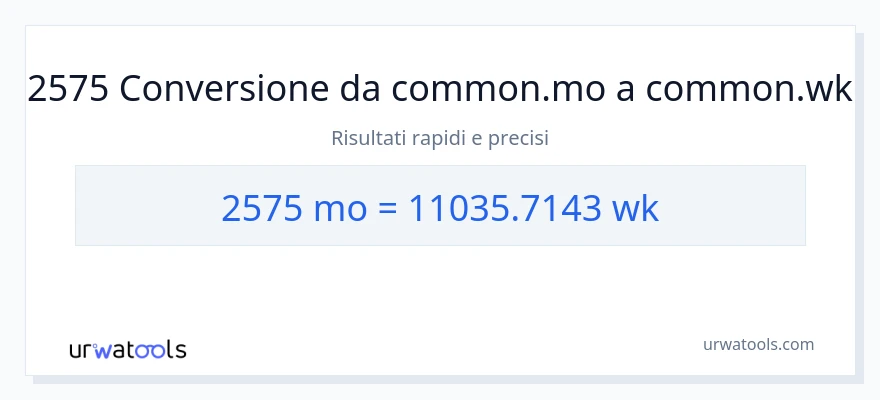 Conversione da 2575 mesi a settimane