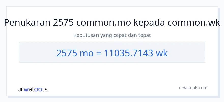 2575 Months to Weeks conversion