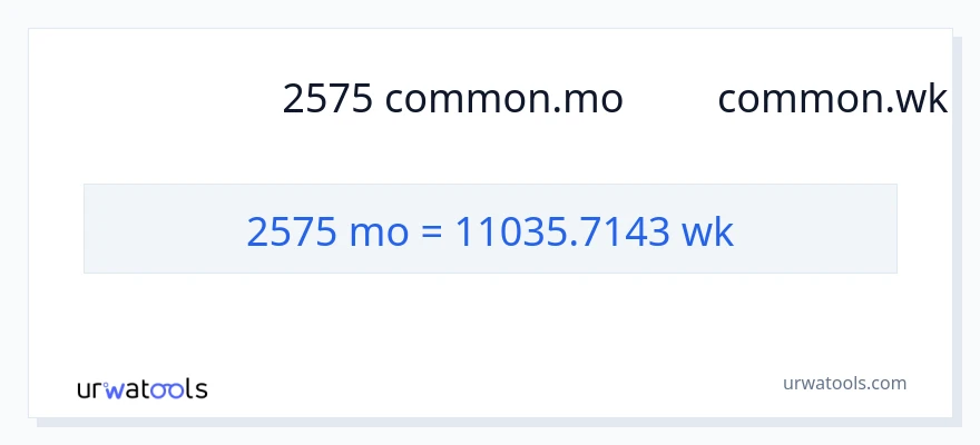 การแปลง 2575 หลายเดือน เป็น สัปดาห์