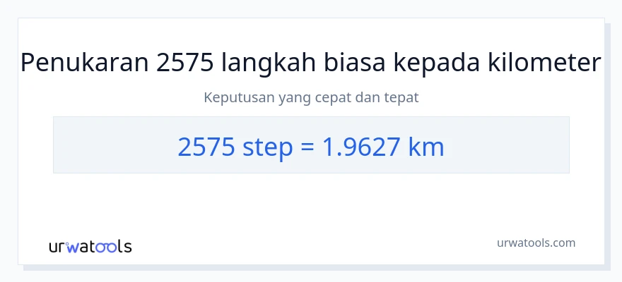 2575 steps to Kilometers conversion