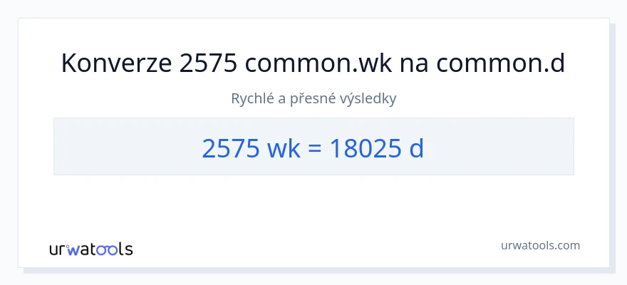 Konverze z týdny na Dny: 2575