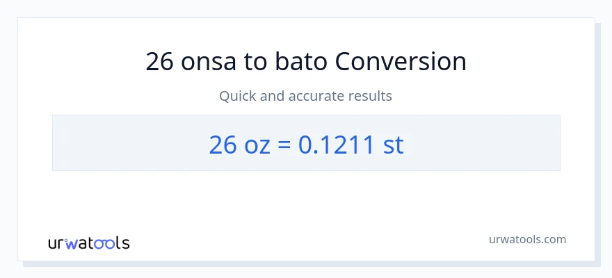 26 Mga onsa patungong Mga bato na conversion