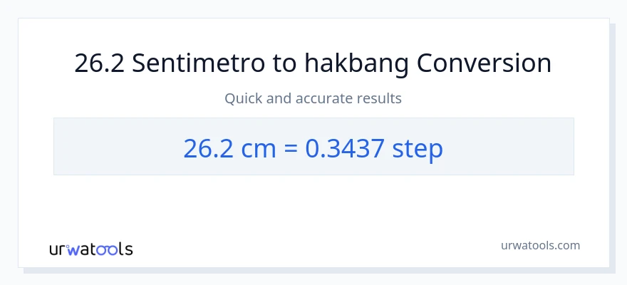 26.2 Mga Sentimetro patungong mga hakbang na conversion