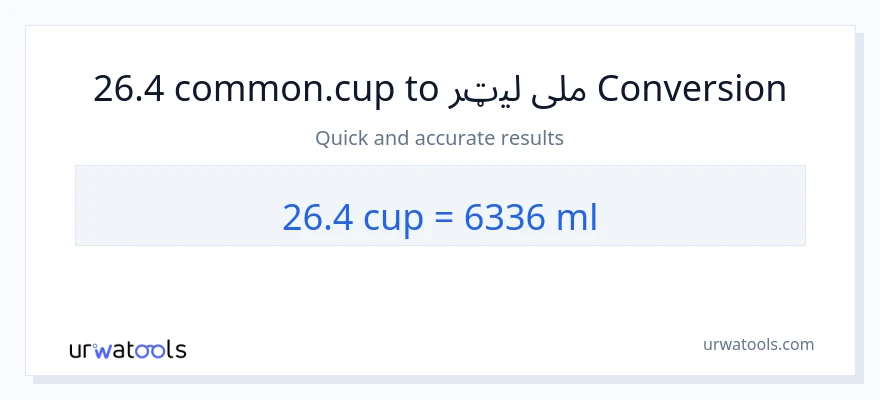 26.4 پيالې ته ملی لیټرونه بدلون