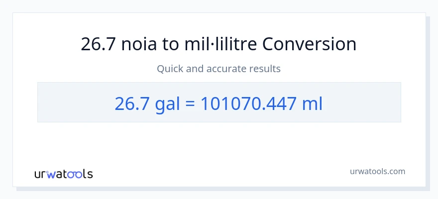 Conversió de 26.7 Galons a mil·lilitres