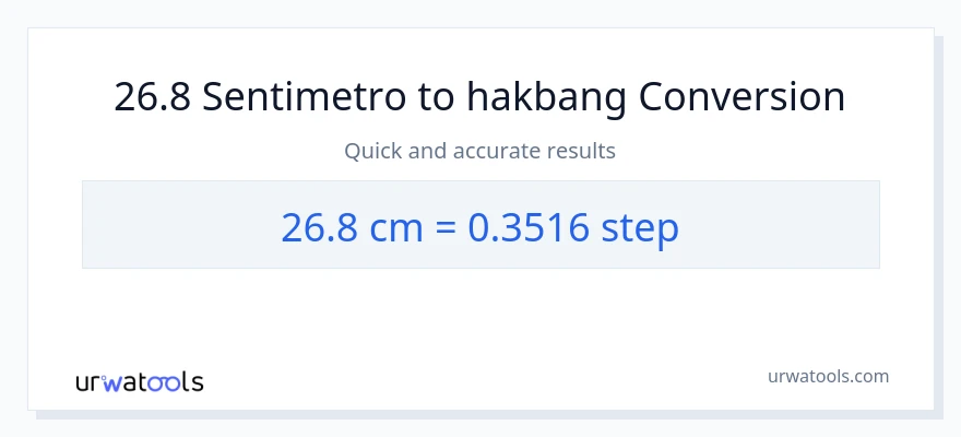 26.8 Mga Sentimetro patungong mga hakbang na conversion
