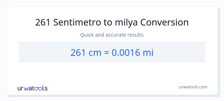 261 Mga Sentimetro patungong milya na conversion