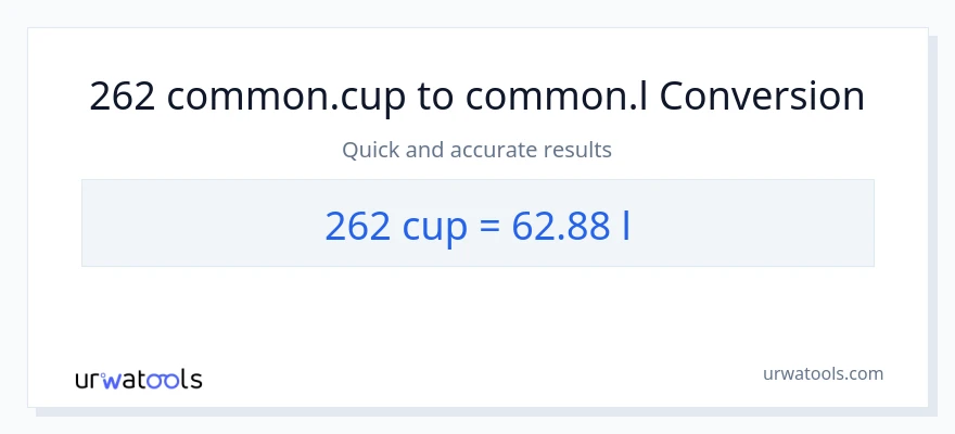 262 mga tasa patungong Liters na conversion