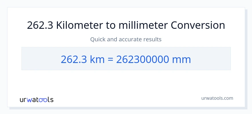 262.3 Kilometers to millimeters conversion