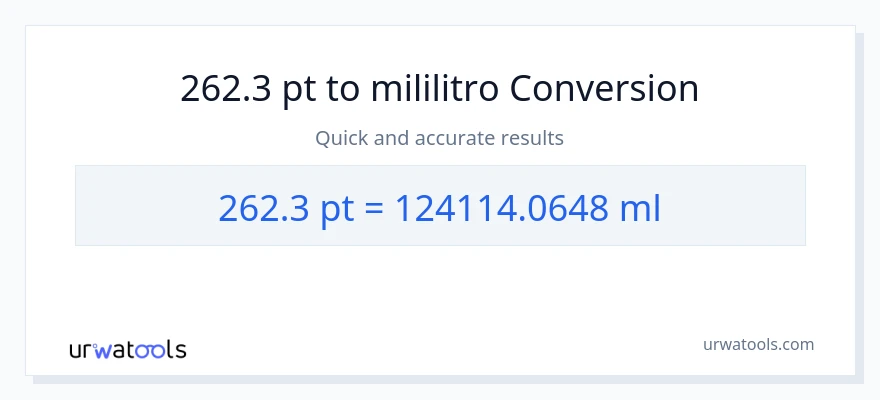 262.3 Pints patungong mga mililitro na conversion