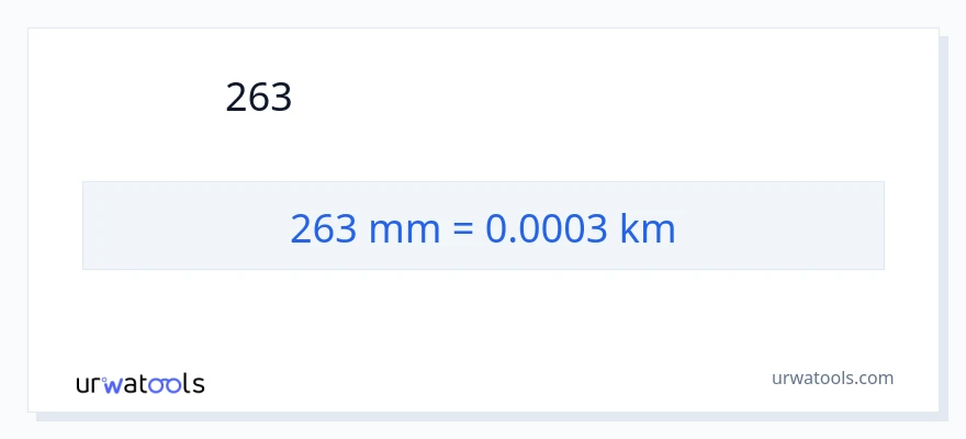263 મિલીમીટર થી કિલોમીટર રૂપાંતર
