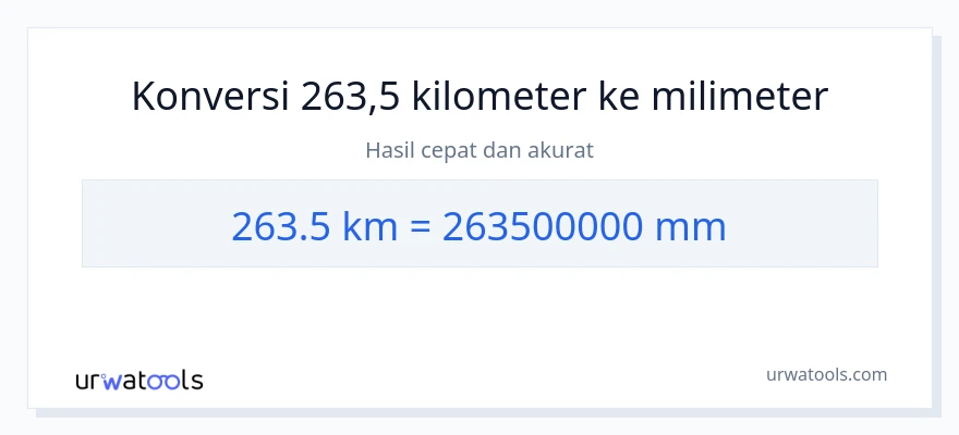 Konversi 263.5 kilometer ke milimeter