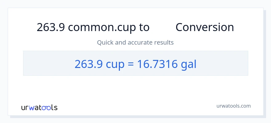 تبدیل 263.9 فنجان‌ها به گالن