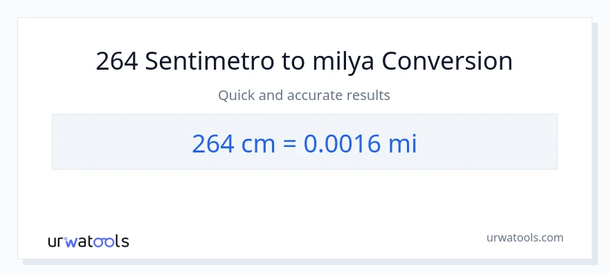 264 Mga Sentimetro patungong milya na conversion